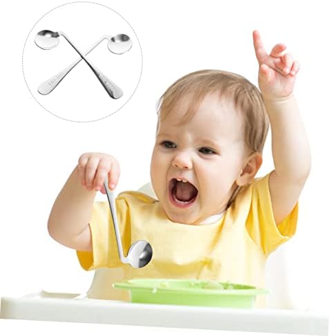 Cabilock 2Pcs Curved and Elder Eating Spoons for Easy Feeding