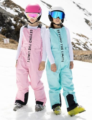 PHIBEE Kids Insulated Waterproof Snow Pants Windproof Warm Ski Bib Overalls