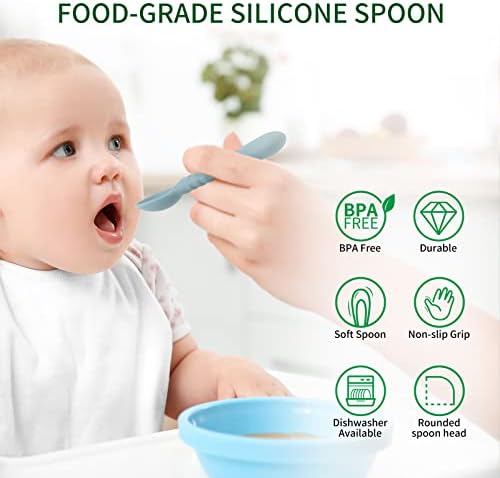 MEFAN Silicone Baby Feeding Spoon Set 6 Pack