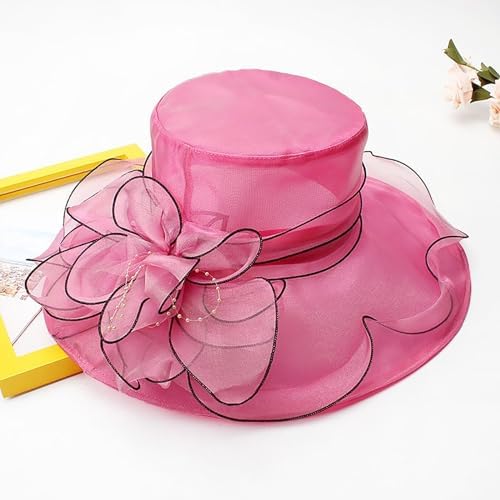 Floral Feather Womens Derby Hat