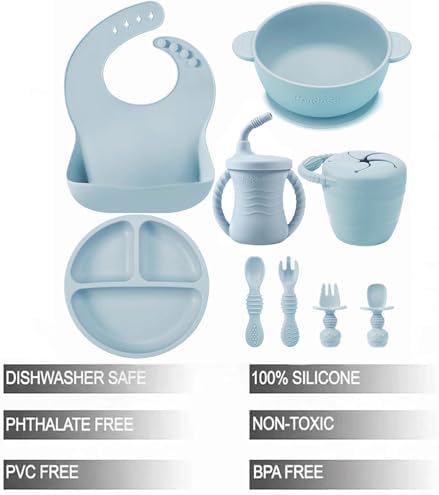 PandaEar Silicone Baby Feeding Set Self-Feeding Complete Kit for Independency