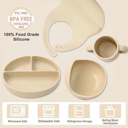 Durable Silicone Baby Feeding Set for 6 Month Babies