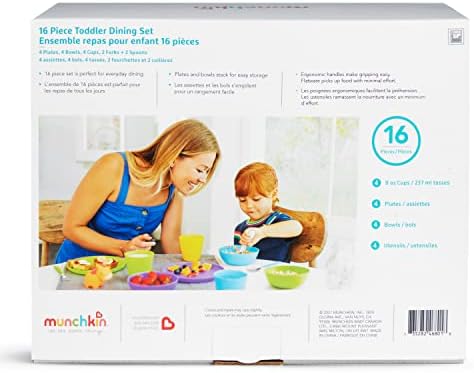 Munchkin toddler feeding set - helps with self-feeding includes 16 pieces BPA-free