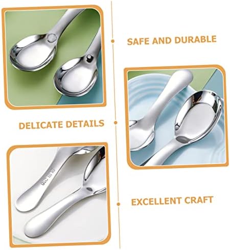 Luxshiny 2-Piece Kids Stainless Steel Spoons Durable and Safe