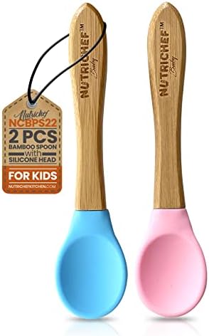 Eco-Friendly 2-Piece Wooden Silicone Baby Spoon Set