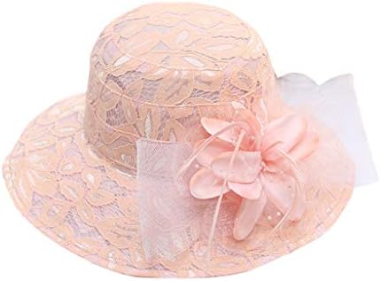 Organza fascinator summer beach hat for women Z1-pink