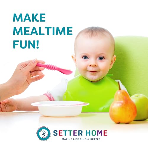 Sturdy soft BPA-free silicone baby spoons Self-feeding 6-12 months
