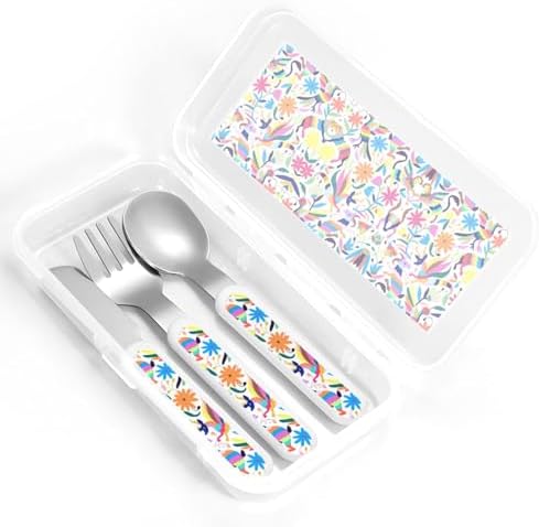 Mexican Otomi Animal Flatware Set with Travel Case