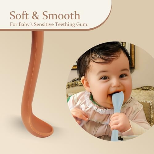 8-Piece Silicone Toddler Fork Spoon Set for Self-Feeding
