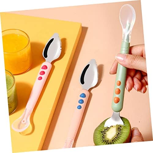 SECFOUDouble-Handled Silicone Baby Spoon for Toddlers