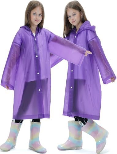 2-Pack Reusable Rain Coats for Kids