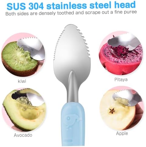 Secfou 2-Piece Scraper Feeding Tool Spoon