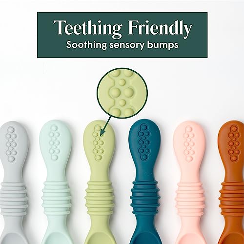 Simka Rose Silicone Baby Spoons Self-Feeding Gums- friendly dishwasher microwave safe