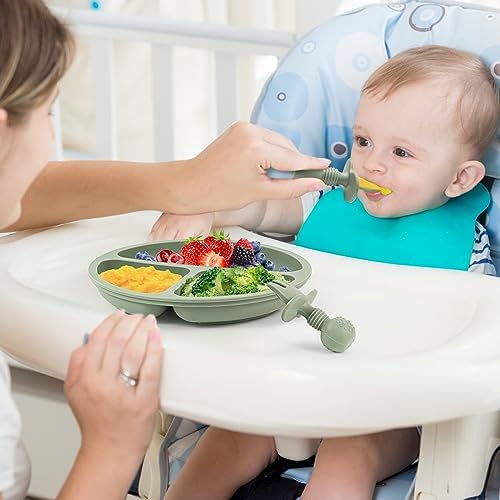 Baby Essentials 6-Piece Silicone Spoons Forks for Toddler Weaning