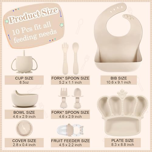 10PCS SILICONE BABY FEEDING SETcount near 10