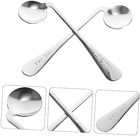 Cabilock 2Pcs Curved and Elder Eating Spoons for Easy Feeding