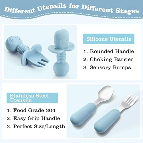Silicone Baby Feeding Set Safe Suction Feeding Discs for Toddler Self-Feeding