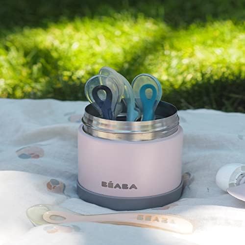 Beaba Toddler Self-Feeding Silicone Spoons 4-Pack Drizzle