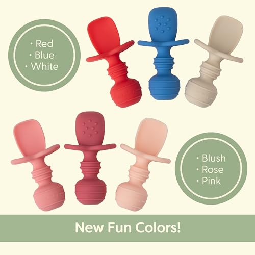 BPA-Free Silicone Baby Spoons for Self-Feeding 4 Months