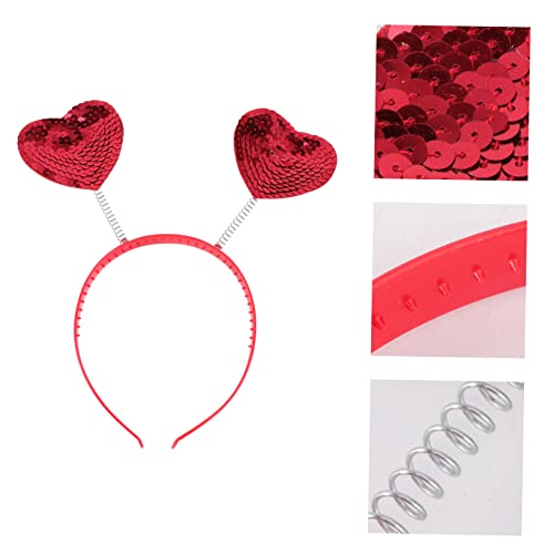 Romantic Heart Headband Red Sequin for Valentines Day