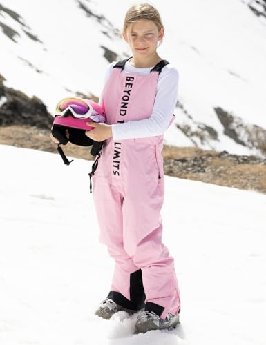 PHIBEE Kids Insulated Waterproof Snow Pants Windproof Warm Ski Bib Overalls