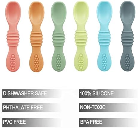 Silicone Baby Spoons Set 6-Piece - Safe for Toddler