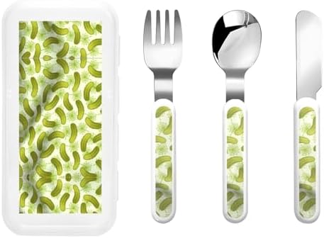 Sushi Dill Pickles Print Cutlery Set with Travel Case