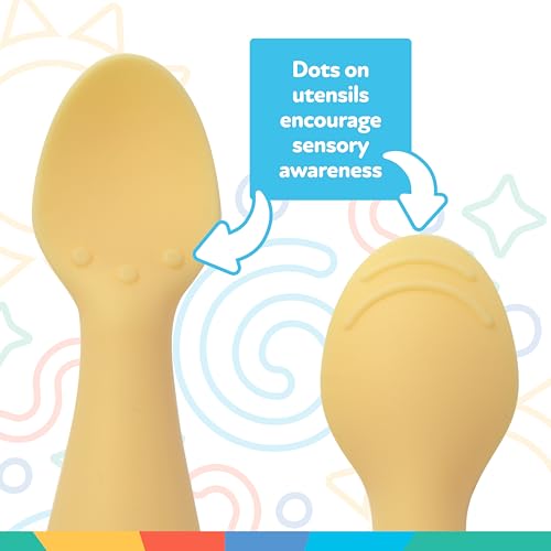 Nuby Silicone Mini Spoons 2-Pack Yellow for Baby Led Weaning