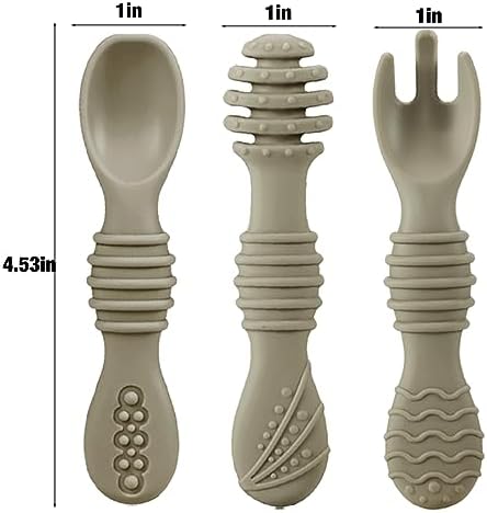 PandaEar Silicone Baby Spoons Fork Set 6 Pack 1
