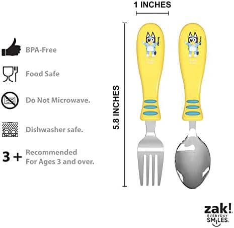 Zak Designs Bluey Kid Flatware Set - Fun for Picky Eaters