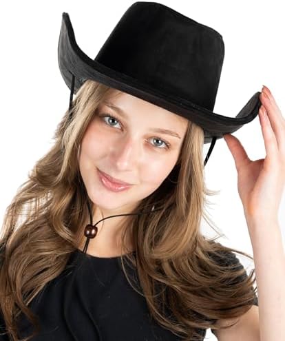 Funky Junque Women Suede Cowboy Hat with Decorative Band