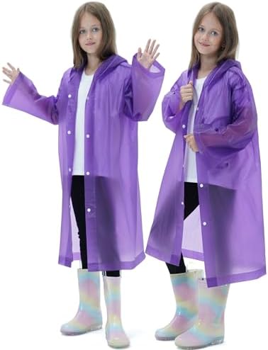 2-Pack Reusable Rain Coats for Kids
