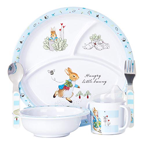 KIDS PREFERRED Beatrix Potter Peter Rabbit 5-Piece Melamine Dinnerware Set