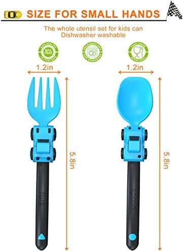 Sturdy Car Theme Toddler Forks and Spoons