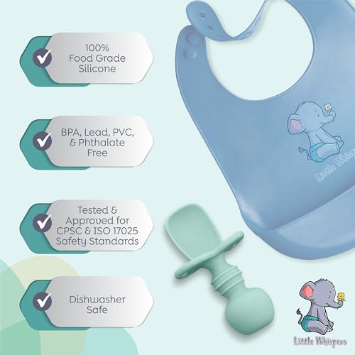 Little Whispers Baby Silicone Spoons - Self Feeding 6 Months - 4 Pack Set