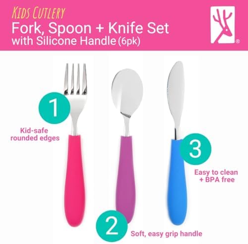 Elk and Friends Kids Silverware Set for Boys and Girls