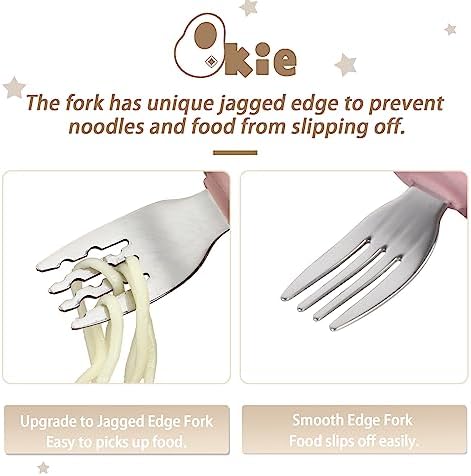 Qkie Toddler Utensils Set - Safe Ergonomic and Perfect for Self-Feeding