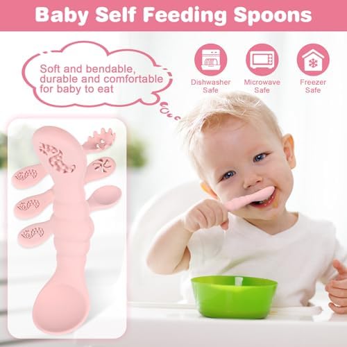 Perfect Silicone Baby Spoons for self-feeding