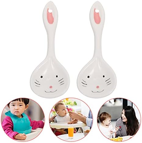Adorable 2-Piece Bunny Ceramic Spoons for Toddlers