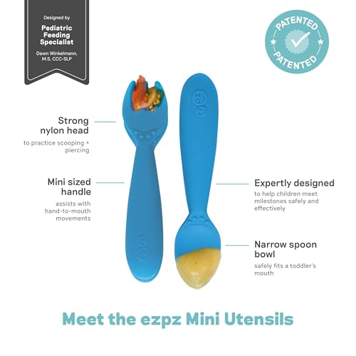 EZPZ Mini Utensils - 100 BPA Free Toddler Set