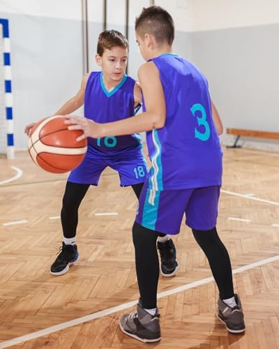 Runhit Boys Compression Leggings for Active Play