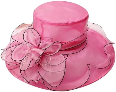 Floral Feather Womens Derby Hat