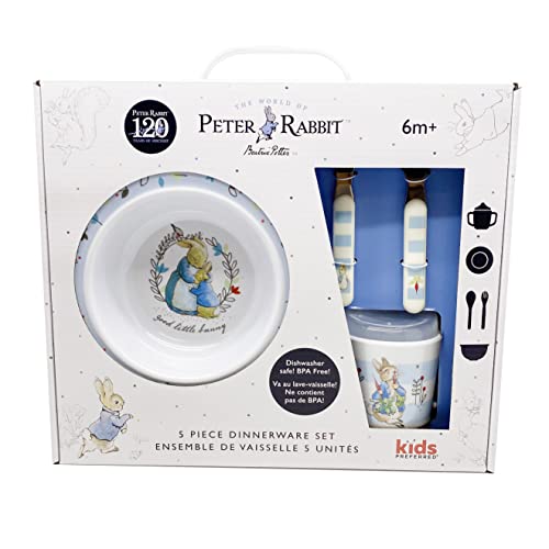 KIDS PREFERRED Beatrix Potter Peter Rabbit 5-Piece Melamine Dinnerware Set