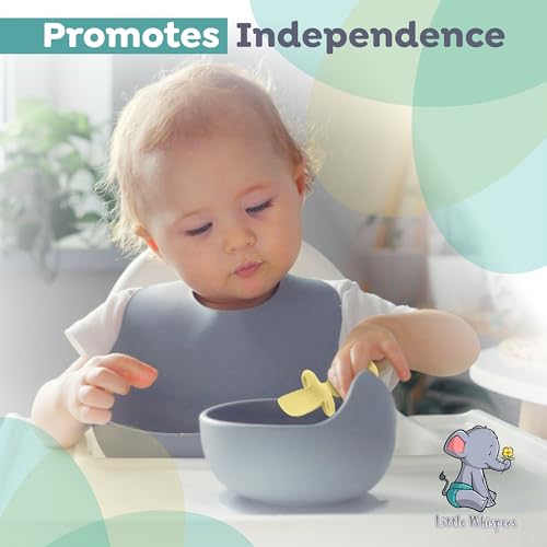 Little Whispers Baby Silicone Spoons - Self Feeding 6 Months - 4 Pack Set