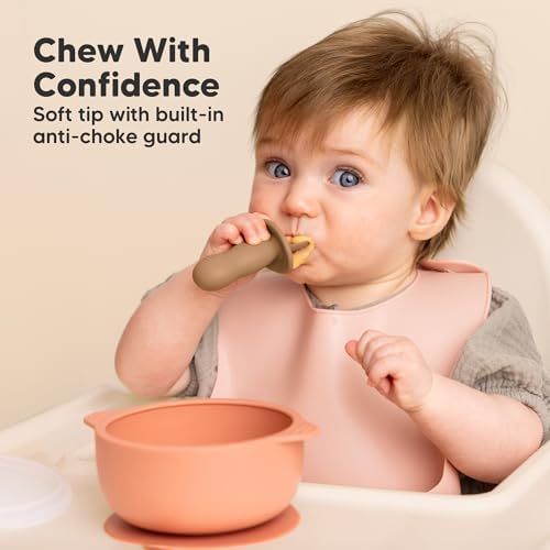Adorably Safe silicone Baby Utensils Set for 4 - BLW Toddler Feeding