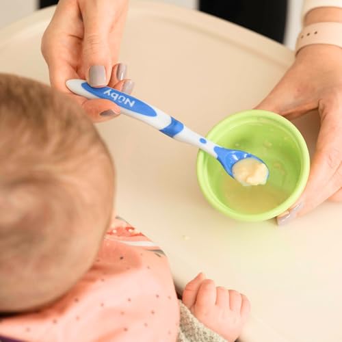 Nuby 6-Piece Weaning Set with Long Handles Fun Design for Babies
