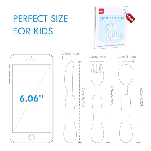 Lehoo Castle Toddler Utensils Set - 6PCS Stainless Steel Safety Flatware for Kids