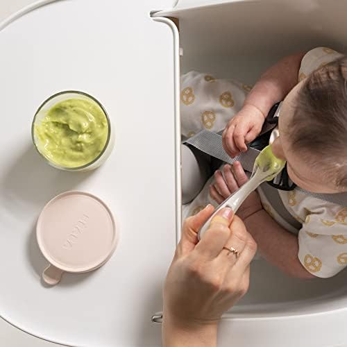 Beaba Toddler Self-Feeding Silicone Spoons 4-Pack Drizzle