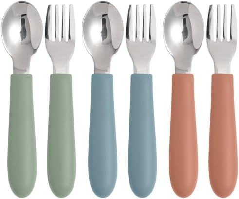 Eascrozn Toddlers Safe Sturdy Kids Utensils Set - Dishwasher BPA-Free