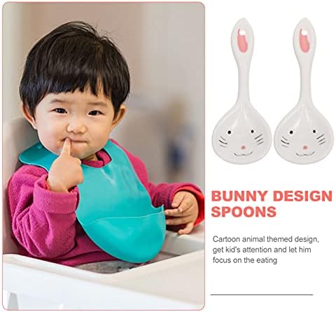 Adorable 2-Piece Bunny Ceramic Spoons for Toddlers